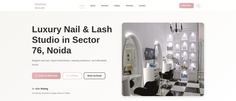 Deeluxe Nails & Lashes — Luxury Nail & Lash Studio website