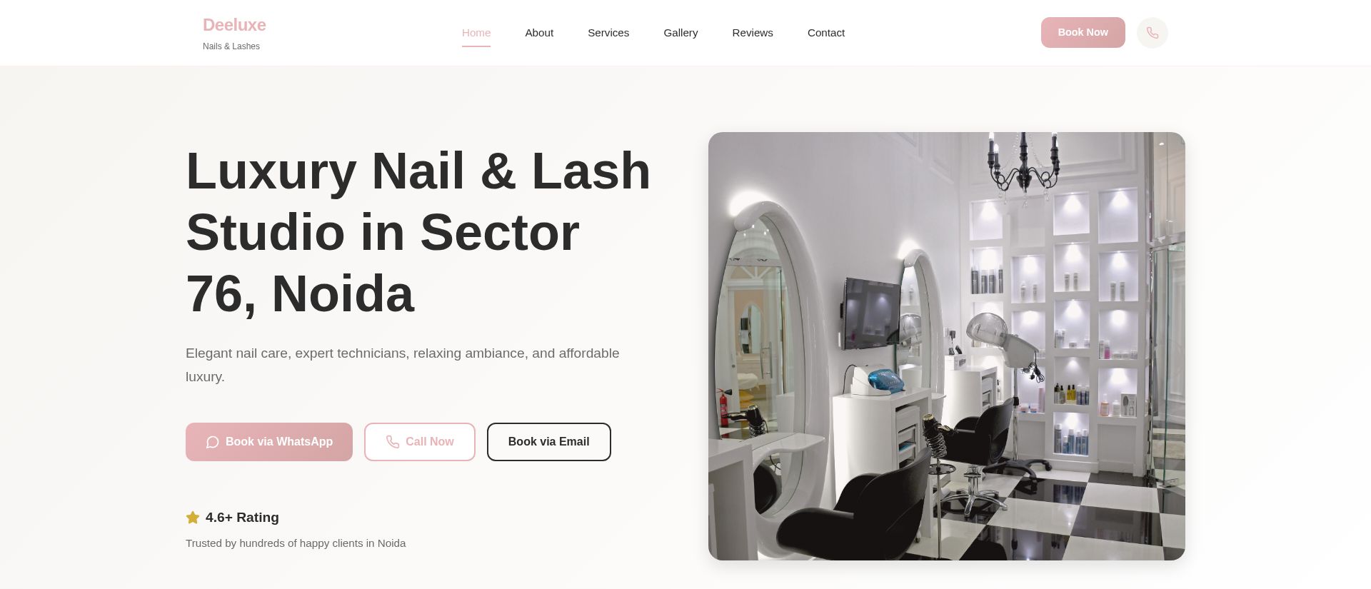 Deeluxe Nails & Lashes — Luxury Nail & Lash Studio website