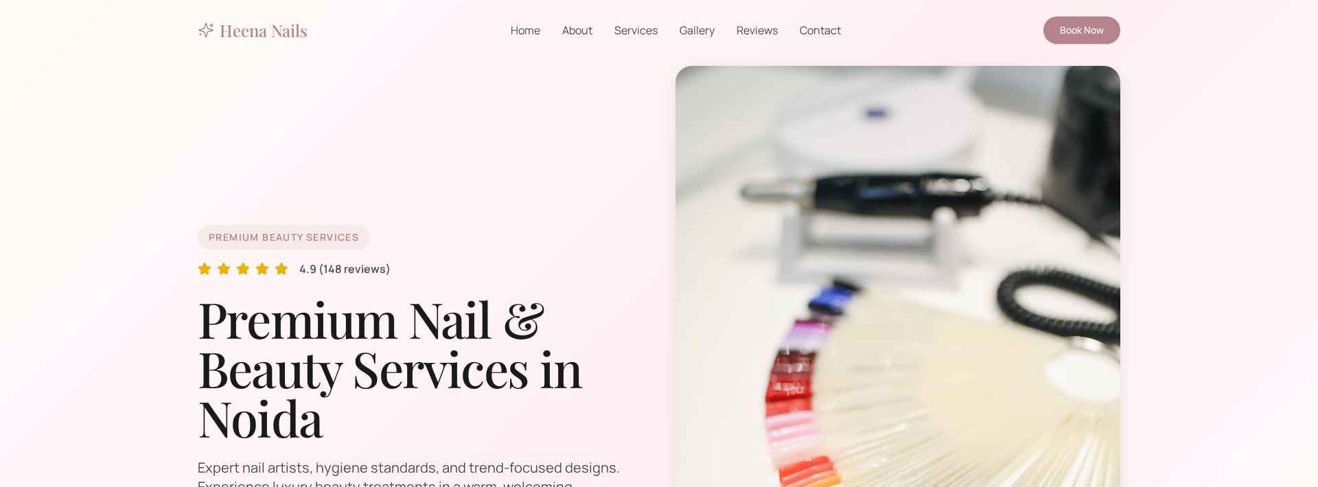 Heena Nails — Nail & Beauty Studio website